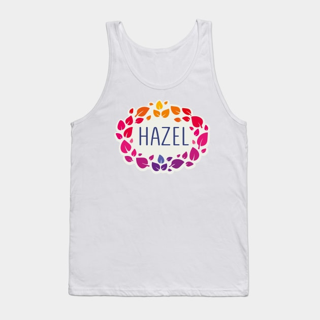 Hazel name with colorful leaves Tank Top by WildMeART